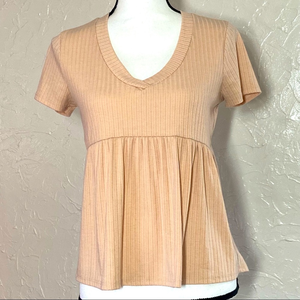 3/$25 21Saints short sleeve v neck ribbed  baby doll tee